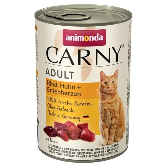 ANIMONDA Carny Adult hovězí kuřecí maso &amp; kachní srdce 400 g