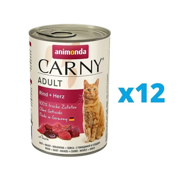 ANIMONDA Carny adult hovězí + srdíčka 12 x 400 g