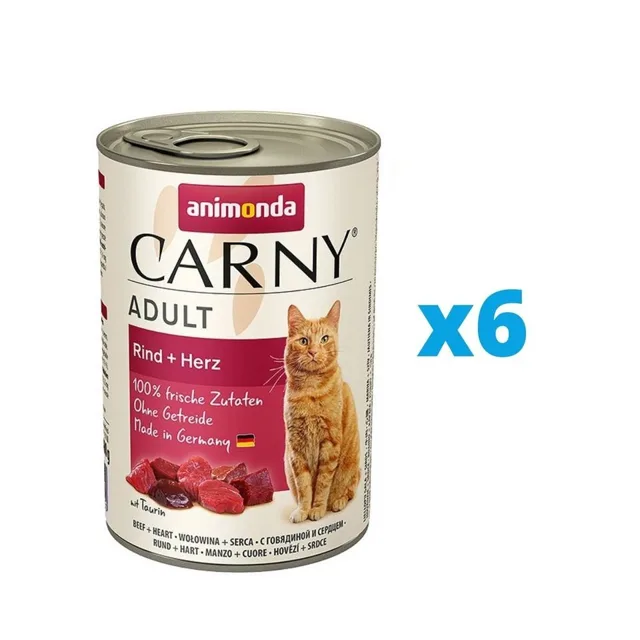 ANIMONDA Carny adult hovězí + srdíčka 6 x 400 g
