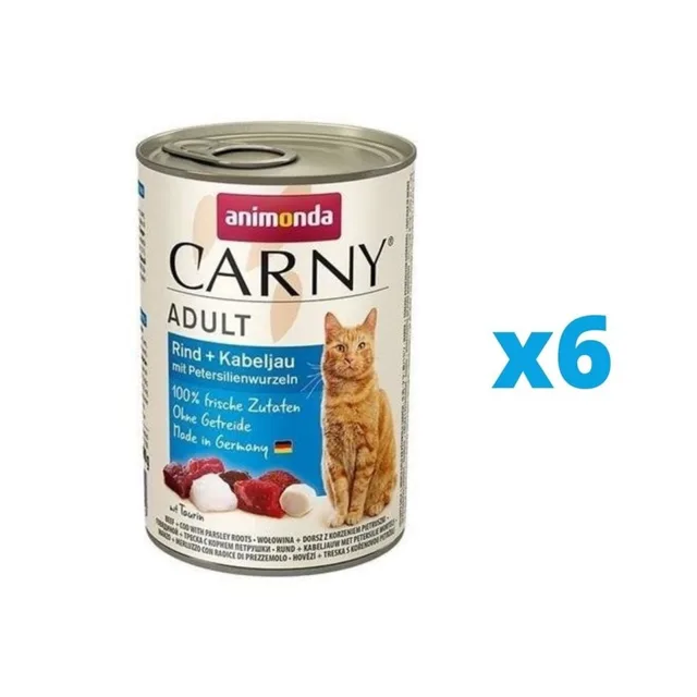 ANIMONDA Carny Adult hovězí treska petržel 6 x 400 g