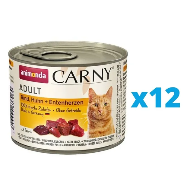 ANIMONDA Carny Adult Kuře &amp; Kachni srdce 12 x 200 g