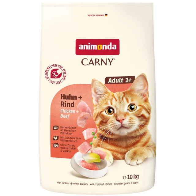 animonda Carny Adult kuřecí + hovězí - 10 kg