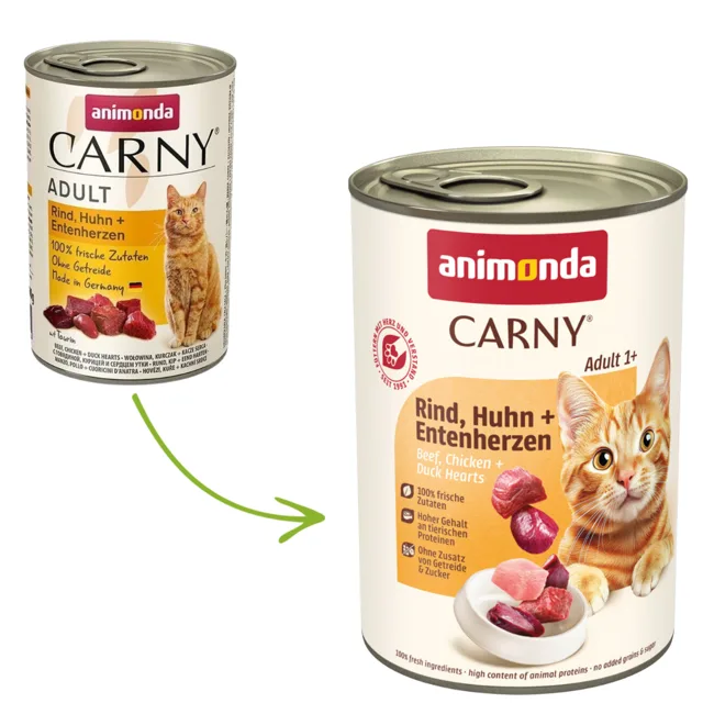 Animonda Carny Cat Hovězí/Kuře/Kachní srdce - 400g