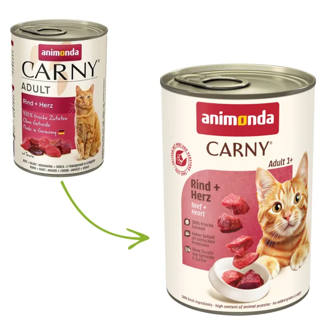 Animonda Carny Cat Hovězí/Srdce - 400g