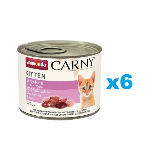 ANIMONDA Carny Kitten Baby Paté Hovězí a kuřecí 6x200g