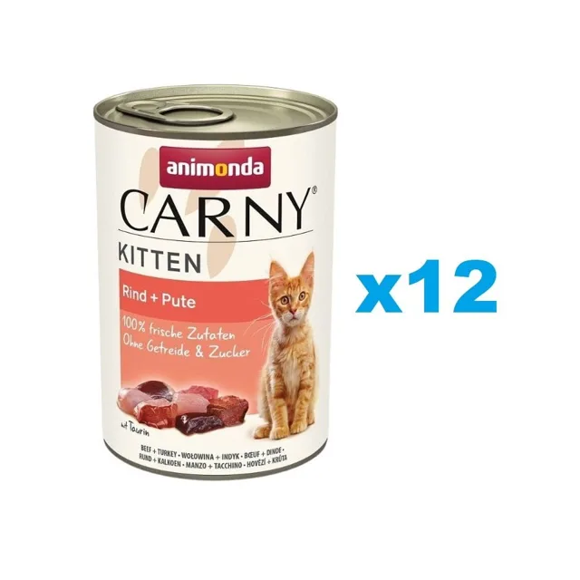 ANIMONDA Carny Kitten Hovězí a Krůtí 12x400g