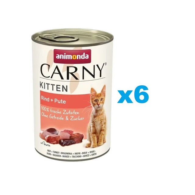 ANIMONDA Carny Kitten Hovězí a Krůtí 6x400g