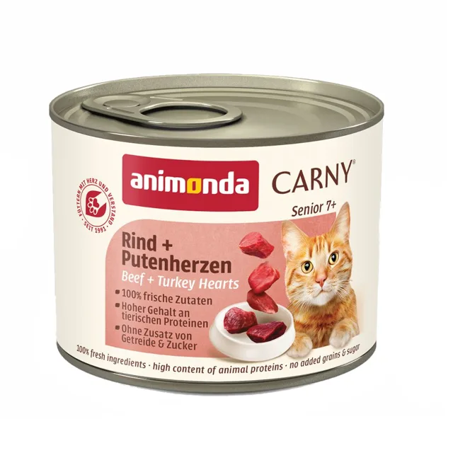 animonda Carny Senior 6 x 200 g - hovězí & krůtí srdíčka