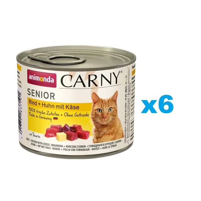 ANIMONDA Carny Senior hovězí, kuře &amp; sýr 6x200 g