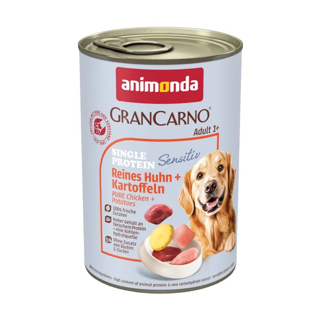 animonda GranCarno Adult Sensitive 24 × 400 g - čisté krůtí & brambory