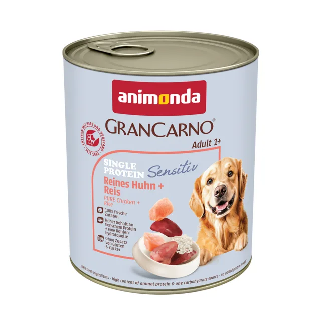 animonda GranCarno Adult Sensitive 24 × 800 g - výhodné balení - čisté hovězí & brambory