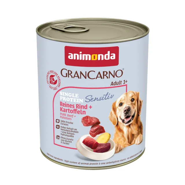 animonda GranCarno Adult Sensitive 24 × 800 g - výhodné balení - čisté krůtí & brambory