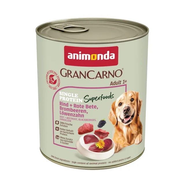 Animonda GranCarno Adult Superfoods 6 x 800 g - kuřecí + špenát, maliny, dýňová semínka