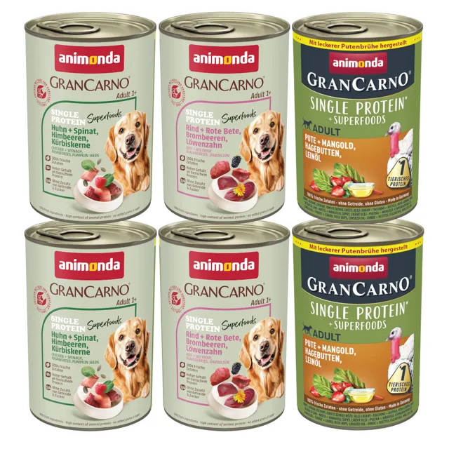 animonda GranCarno Adult Superfoods míchané balení - 6 x 400 g