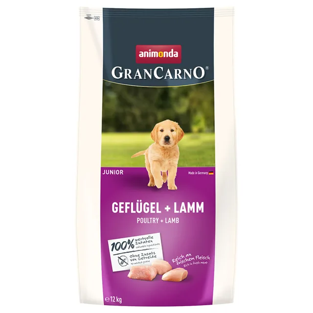 animonda GranCarno Junior drůbež a jehněčí maso - 12 kg