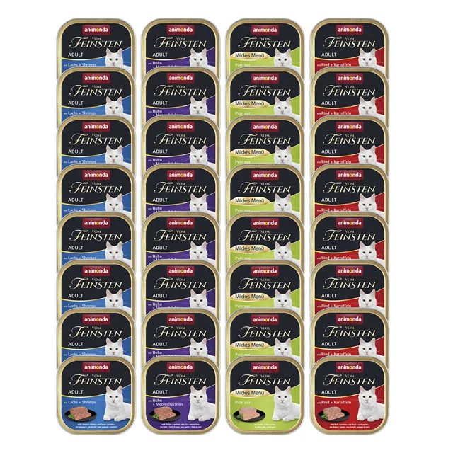 animonda Vom Feinsten Adult 32 x 100 g - maso a ryby mix (4 druhy)