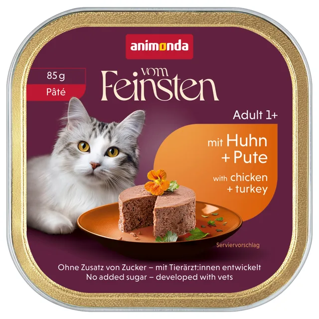 animonda vom Feinsten Adult 32 x 85 g - kuřecí a krůtí paštika