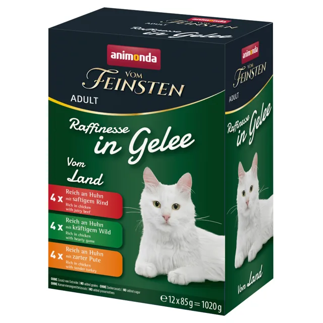 animonda vom Feinsten Adult Raffinesse v želé 12 x 85 g - míchané balení: Land Selection (3 varianty)