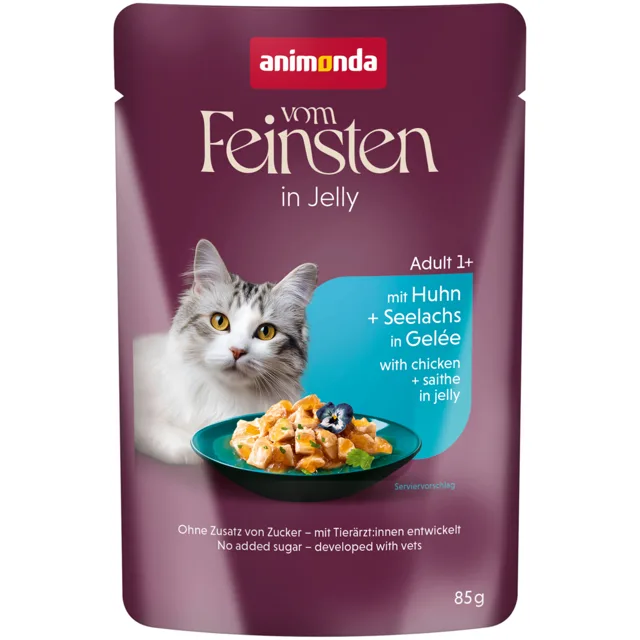 animonda Vom Feinsten Adult Raffinesse v želé 24 x 85 g - bohaté na kuře s treskou tmavou