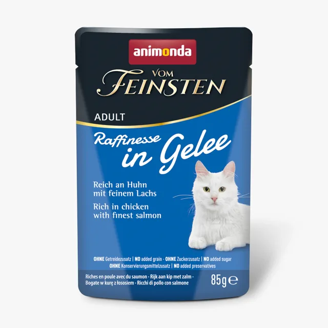 animonda Vom Feinsten Adult Raffinesse v želé 24 x 85 g - bohaté na kuřecí s lososem