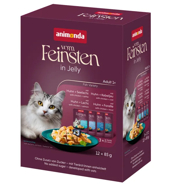 animonda Vom Feinsten Adult Raffinesse v želé 24 x 85 g - míchané balení: variace z vody (4 druhy)