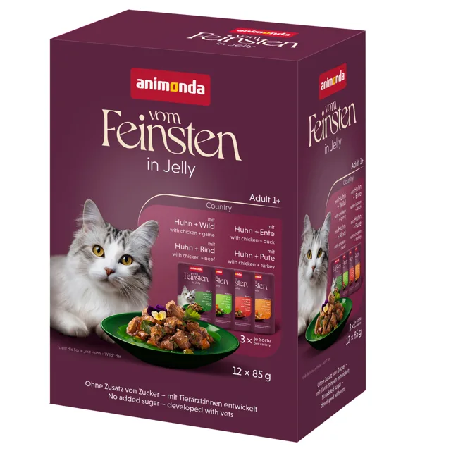 animonda Vom Feinsten Adult Raffinesse v želé 24 x 85 g - míchané balení: variace ze země (4 druhy)