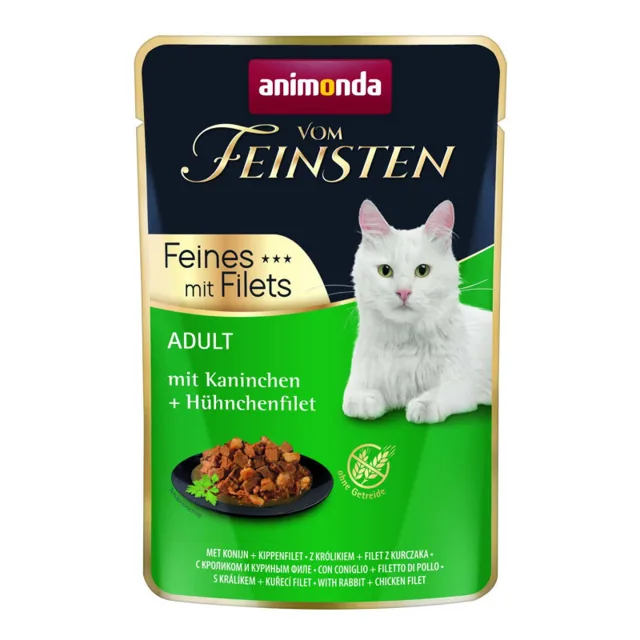 ANIMONDA Vom Feinsten Fines mit Filets Adult Králík a filé z kuřete 85g kapsička pro dospělé kočky