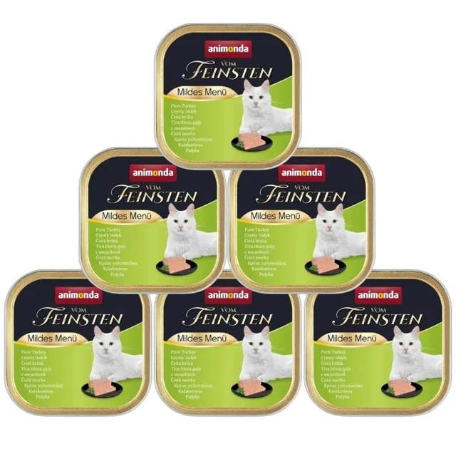 ANIMONDA Vom Feinsten Mild Menue Krůtí paštika 6x100g pro kočky