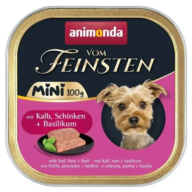 ANIMONDA Vom Feinsten Mini s telecím, šunkou a bazalkou 100g paštika pro psy malých plemen