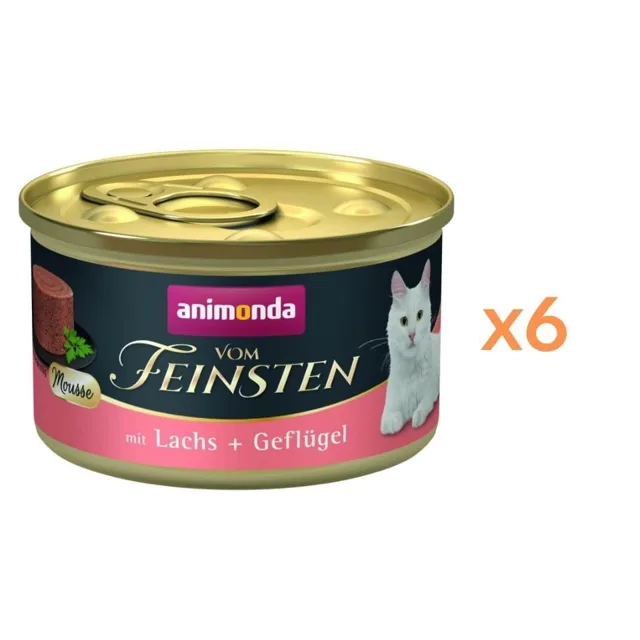 ANIMONDA Vom Feinsten Mousse s lososem a drůbežím masem 6x85 g pěna pro kočky