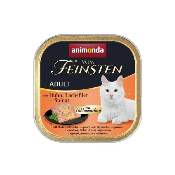 ANIMONDA Vom Feinsten Pate Kuřecí, Losos se špenátem 100g