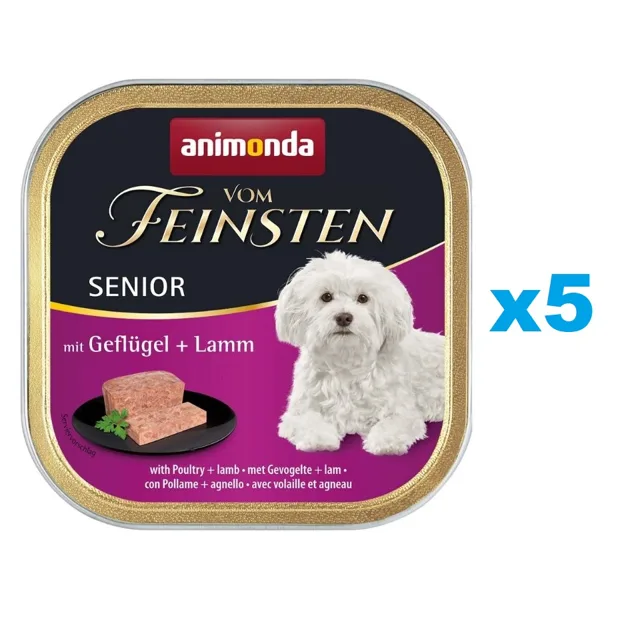ANIMONDA Vom Feinsten Senior drůbež &amp; jehně 5 x 150 g