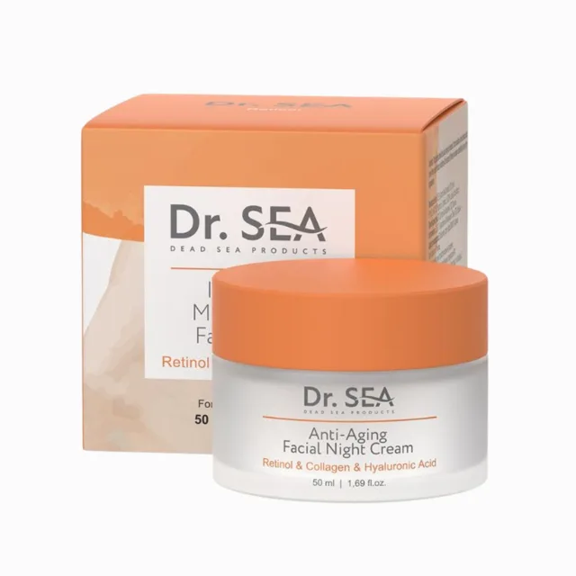 Anti-aging noční krém na obličej s retinolem, kolagenem a kyselinou hyaluronovou - 50 ml - Dr. Sea