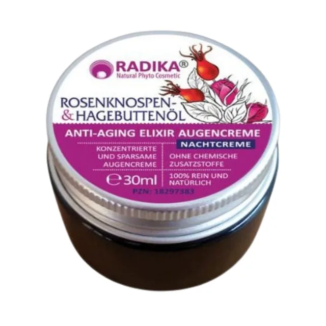 Anti-aging oční krém s růžovými poupátky a šípkovým olejem - 30 ml - Bioherba