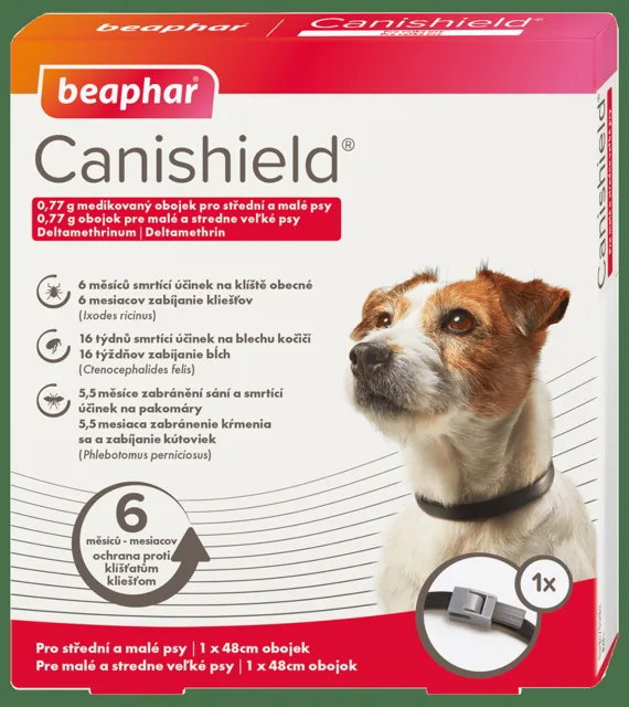 Antiparazitní obojek pro malé a střední psy Beaphar Canishield® 48 cm