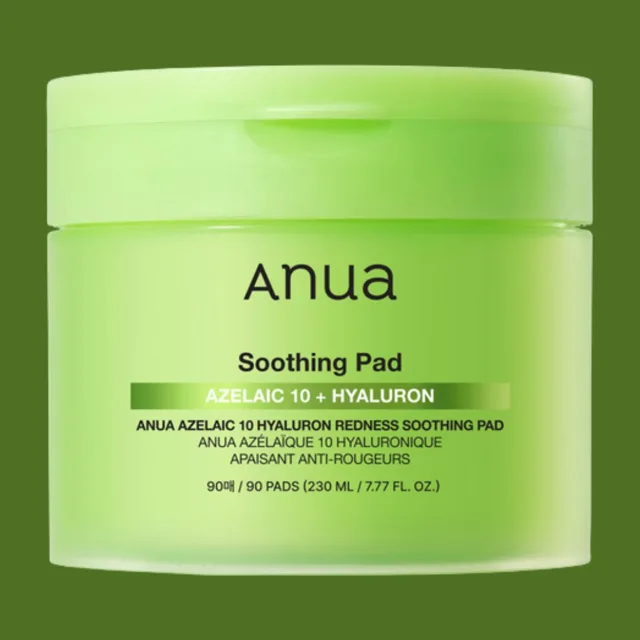 ANUA - Azelaic 10 Hyaluron Redness Soothing Pad - Zklidňující tamponky s kyselinou azalaovou a centellou - 90 ks