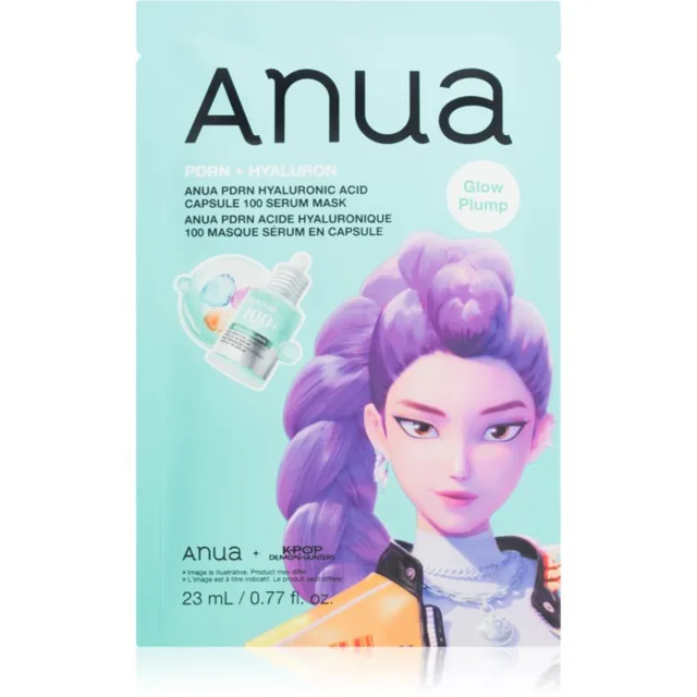 Anua K-Pop Demon Hunters PDRN + Hyaluronic Acid Capsule 100 Serum Mask hydratační plátýnková maska pro rozjasnění a vyhlazení pleti 23 ml