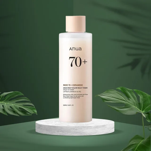 ANUA - Rice 70 Glow Milky Toner - Rozjasňující rýžový toner s ceramidy - 250 ml