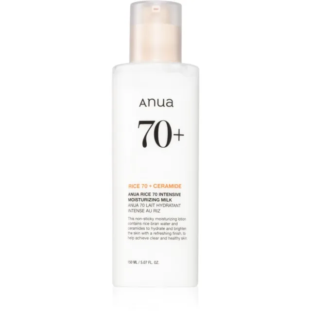 Anua Rice 70 Intensive Moisturizing Milk rozjasňující a hydratační mléko na obličej 150 ml