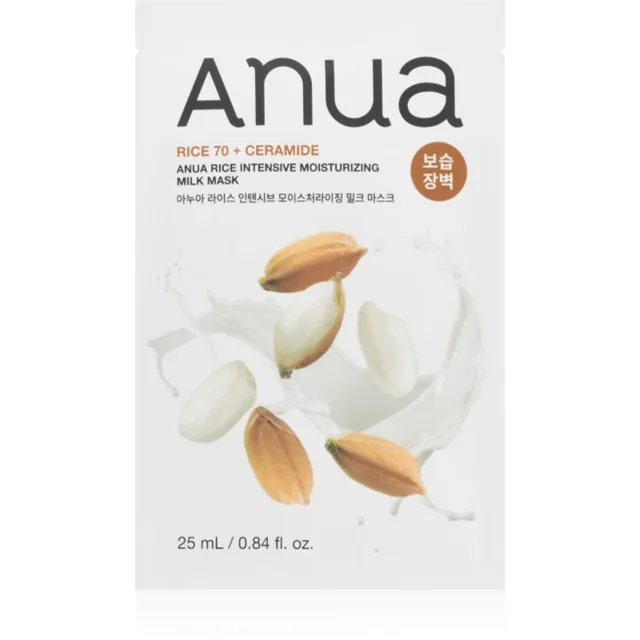 Anua Rice Intensive Moisturizing Milk Mask vyživující plátýnková maska pro rozjasnění a hydrataci 25 ml