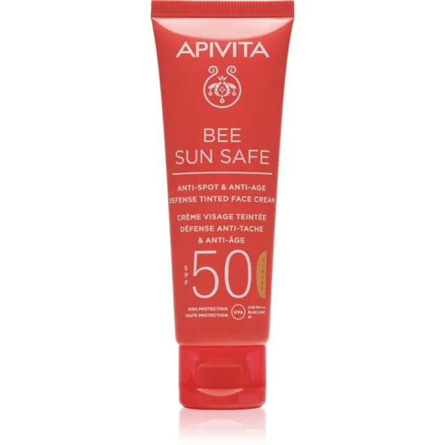 Apivita Bee Sun Safe Anti-Spot and Anti-Age Tinted Face Cream SPF50 ochranný tónovací krém na obličej SPF 50 odstín Tinted 50 ml