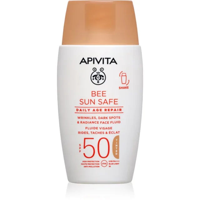 Apivita Bee Sun Safe Daily Age Repair Tinted Fluid SPF50 tónovací ochranný krém SPF 50 50 ml