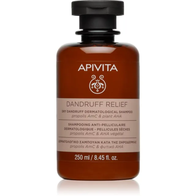 Apivita Dandruff Relief Dry Dandruff Dermatological Shampoo šampon proti lupům pro suchou a svědící pokožku hlavy 250 ml