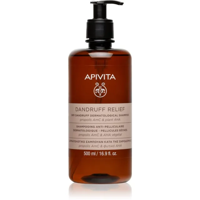 Apivita Dandruff Relief Dry Dandruff Dermatological Shampoo šampon proti lupům pro suchou a svědící pokožku hlavy 500 ml