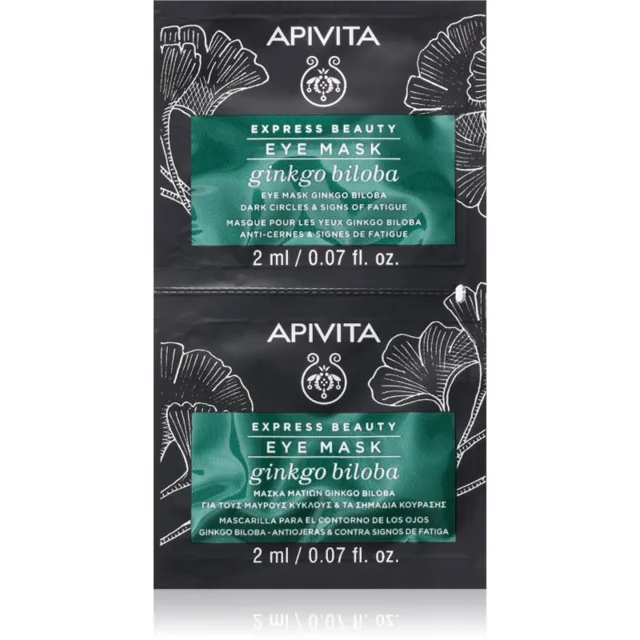 Apivita Express Beauty Eye Mask Gingko Biloba maska na oční okolí proti tmavým kruhům 2x2 ml
