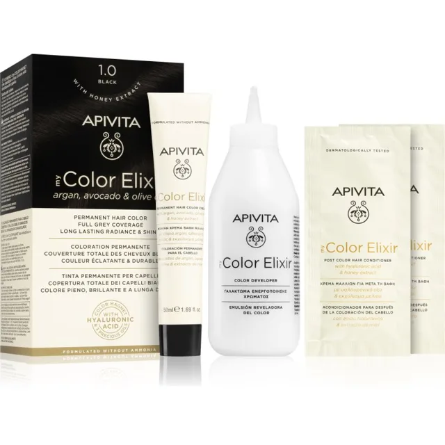 Apivita My Color Elixir barva na vlasy bez amoniaku odstín 1.0 Black 1 ks
