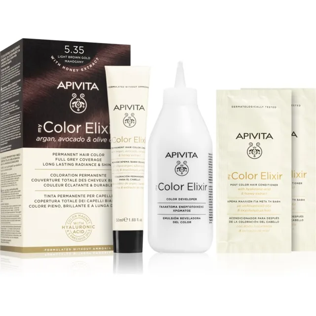 Apivita My Color Elixir barva na vlasy bez amoniaku odstín 5.35 Light Brown Gold Mahogany 1 ks