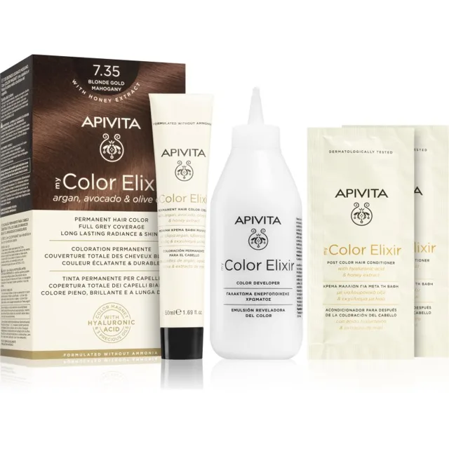 Apivita My Color Elixir barva na vlasy bez amoniaku odstín 7.35 Blonde Gold Mahogany 1 ks