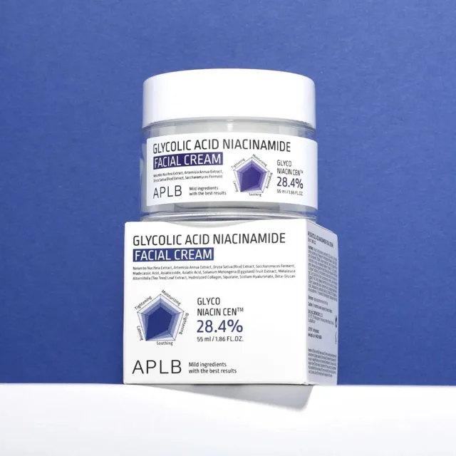 APLB - Glycolic Acid Niacinamide Facial Cream - Krém s niacinamidem a AHA pro pružnou a bezchybnou pleť - 55 ml