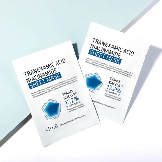 APLB - Tranexamic Acid Niacinamide Sheet Mask - Vysoce rozjasňujícíplátýnková maska s kyselinou tranexamovou a niacinamidem - 25 ml